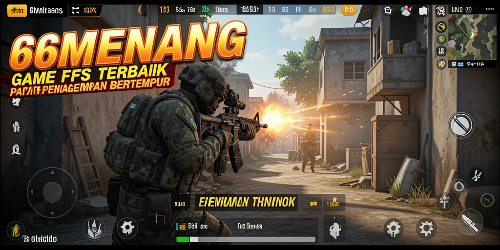 Screenshot gameplay 66MENANG menampilkan aksi pertempuran yang intens.