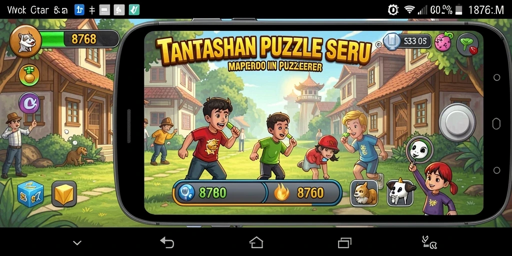 Tampilan menarik dari gameplay 8768 yang penuh tantangan Puzzle.