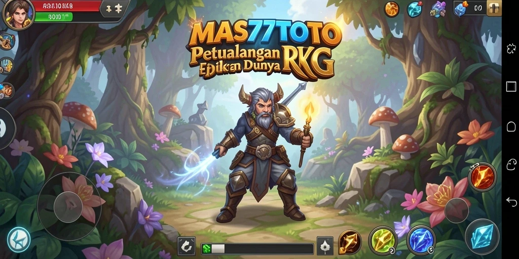 Tampilan utama gameplay MAS77TOTO yang menampilkan aksi RPG seru.