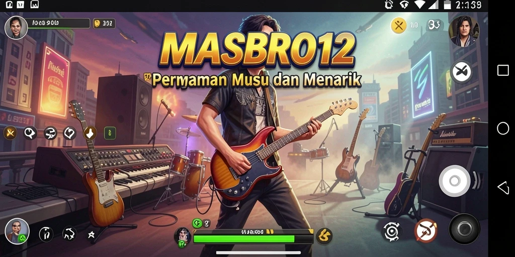 Screenshot gameplay <strong>MASBRO12</strong> menunjukkan aksi seru bermain musik.