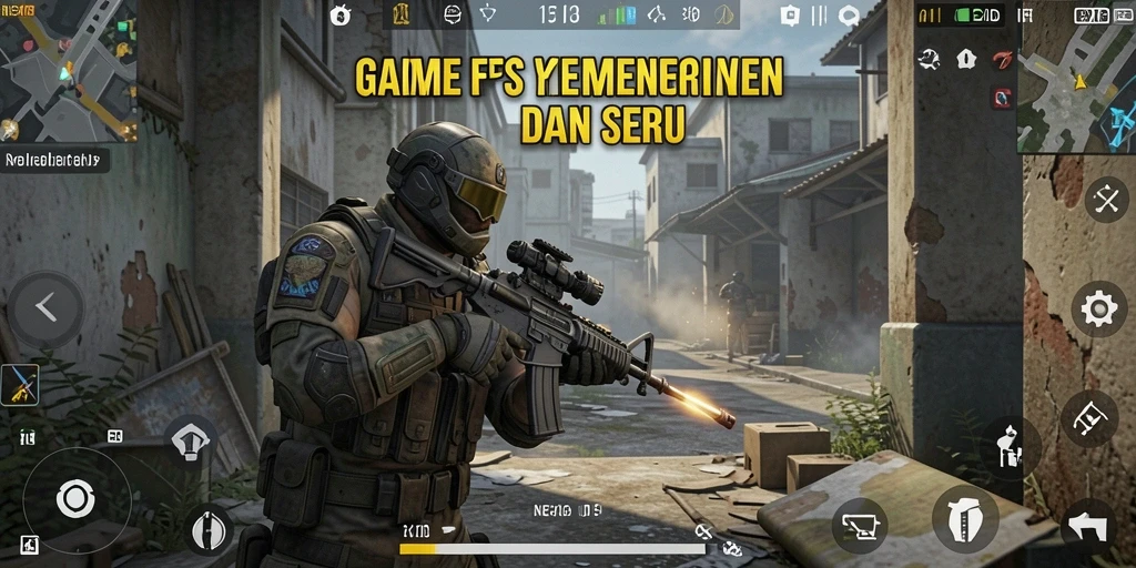 Tampilan gameplay seru NEXGID dengan aksi tembakan yang intens.