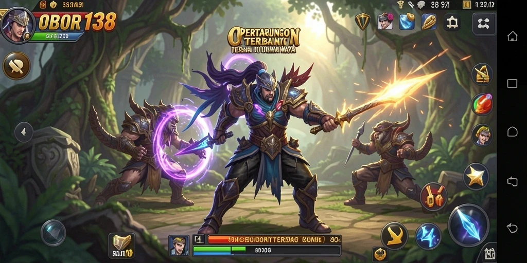Gameplay seru OBOR138 dengan karakter bertarung yang unik.