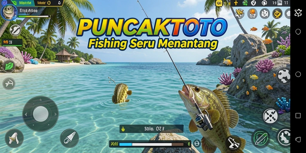 Tampilan menarik dari gameplay PUNCAKTOTO saat menangkap ikan.