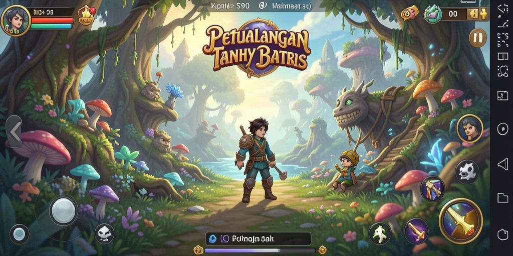 Tangkapan layar gameplay S80 menampilkan karakter dalam dunia petualangan yang menakjubkan.