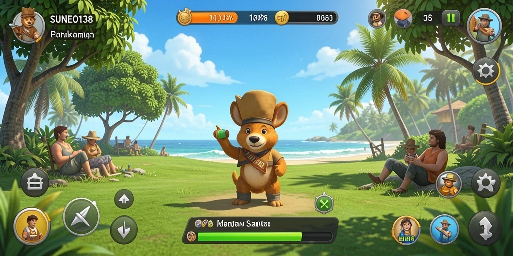 Tampilan gameplay SUNEO138 yang menarik dan penuh warna.