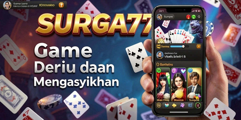 Tampilan gameplay seru di SURGA77 dengan aksi Domino.