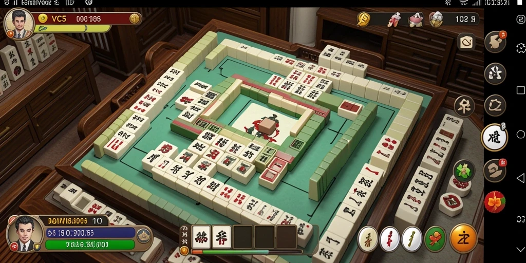 Tampilan gameplay VC5 yang menegangkan dengan desain ubin Mahjong.